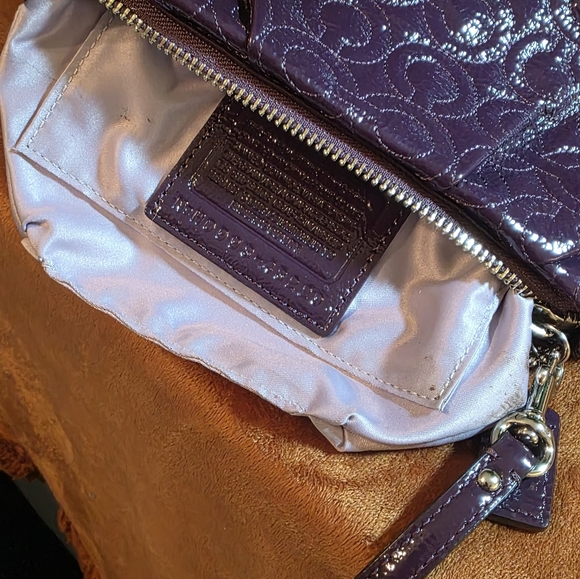COACH  Purple Embossed Clutch - Picture 12 of 15